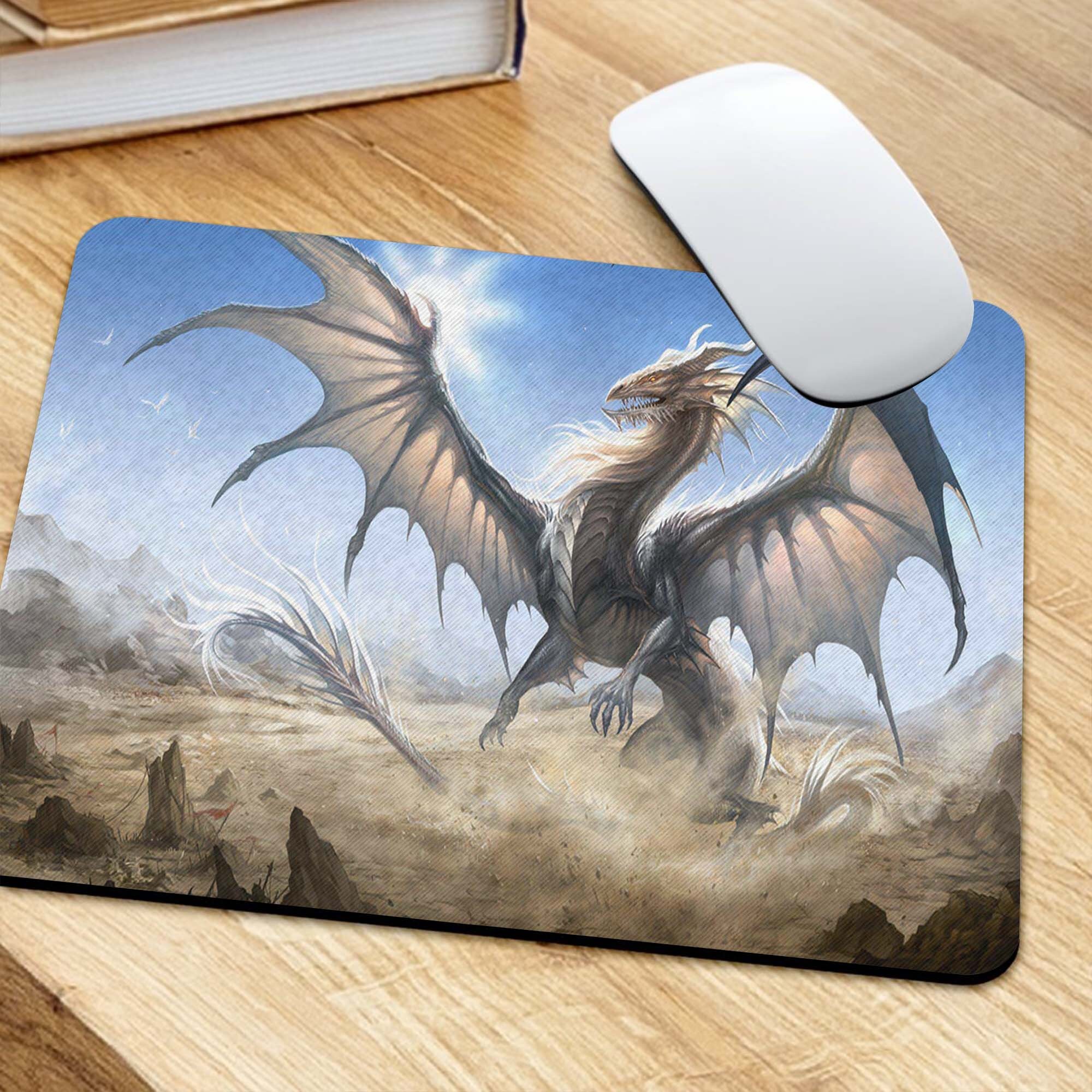 Flying Dragon Mouse Pad Fire Dragon Mouse Pad Dragon Desk Etsy