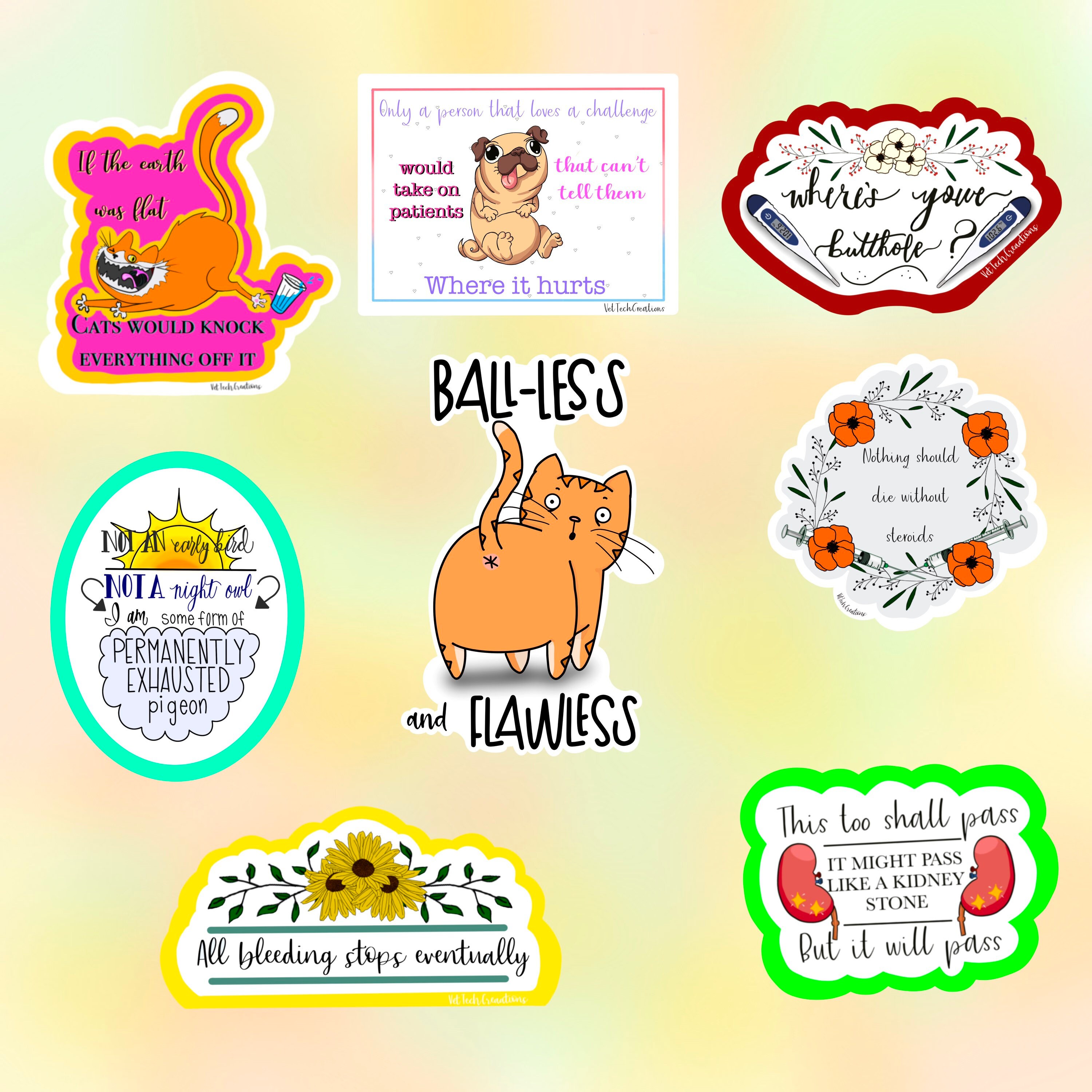 Vet Tech Stickers Vet Med Stickers Vet Med Humor Funny Etsy Canada