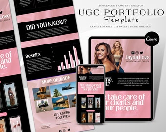 UGC-portfoliosjabloon voor contentmaker Portfolio Canva Websiteontwerp-bestemmingspagina