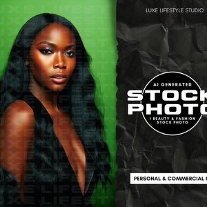 GLAM Hair Stock Photo | Fashion & Beauty Stock Image | AI Stock Photo for Businesses