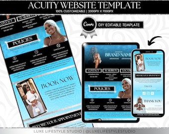 Acuity Scheduling Template | Acuity Booking Site Hair Stylist | DIY Glam Acuity Template