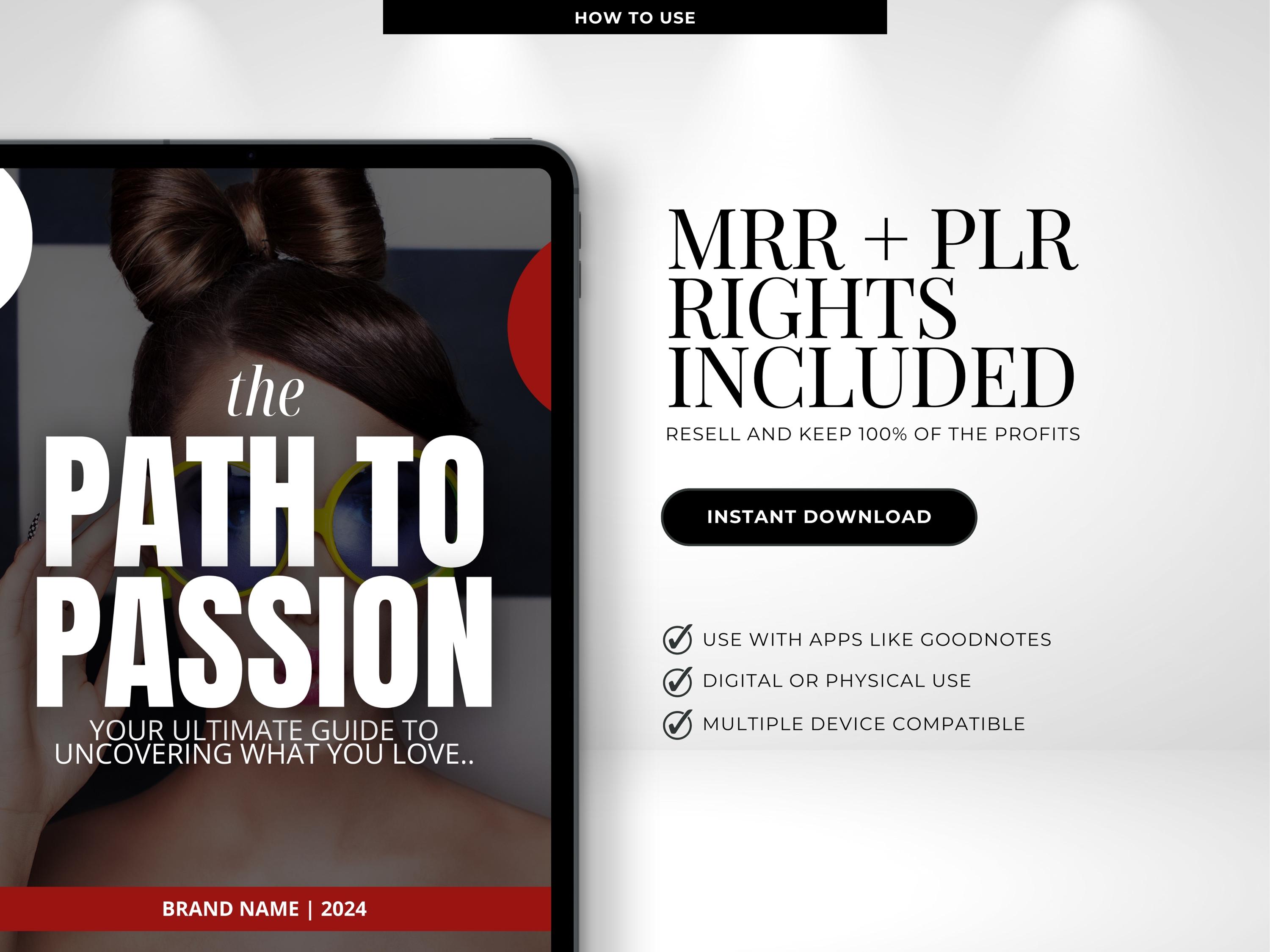 MRR PLR Ebook Template, Done for You Ebook, Path to Passion, Digital ...
