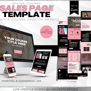 Canva Website Sales Page Template Coach & Course Creator Landing Page Website for Business