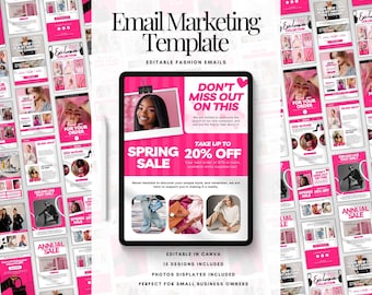 Modello di e-mail modificabile Canva Modelli di e-mail marketing aziendali Modelli di e-mail di moda