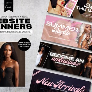 Shopify Web Banner Design Template Hair Website Banner Boutique Website Design