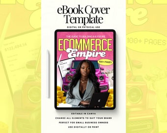 Ebook Cover, Editable eBook Cover, eCommerce eBook Template, White Label eBook Cover Design, Canva Template