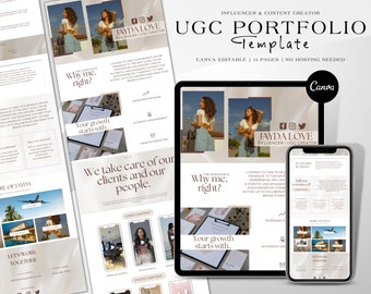 Plantilla de portafolio UGC Portafolio de creador de contenido Plantilla de sitio web de Canva
