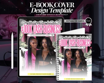 Editable eBook Cover, Lash eBook Template Canva, DIY eBook Cover Design, Canva Ebook Template