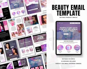 Beauty Email Template Canva Email Marketing Business E-mail Newsletter Canva Template