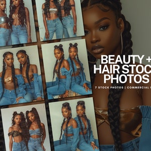 Beauty Stock Photo Commercial Use, AI Hair Stock Photos, Wig Business Branding, Beauty Model Stock Image Bundle