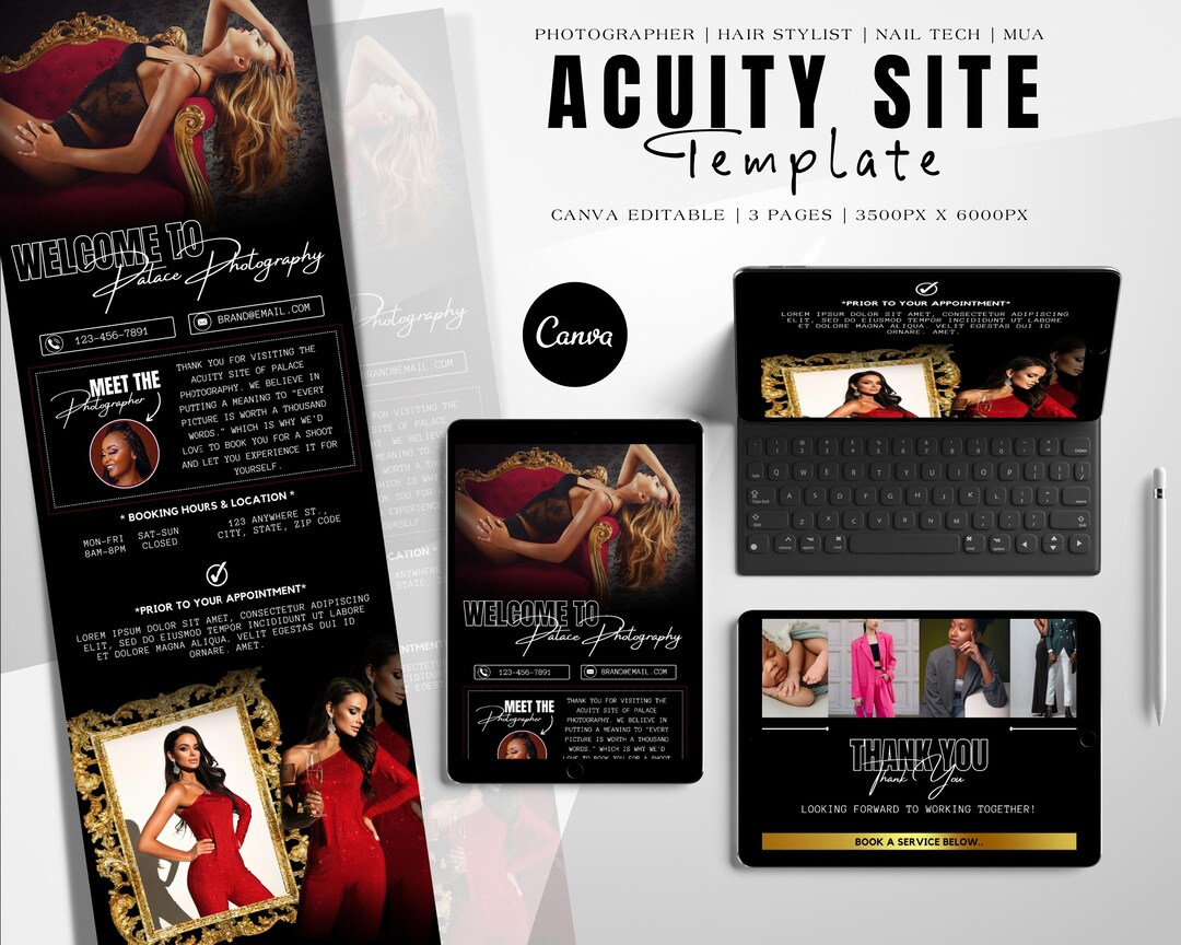 Photographer Acuity Booking Site Design Template | DIY Website Banners ...