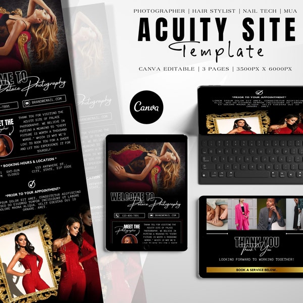 Photographer Acuity Booking Site Design Template | DIY Website Banners | Acuity Scheduling