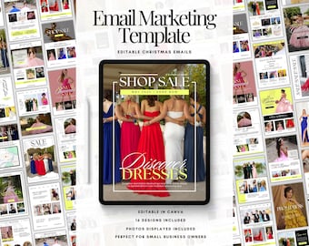Editable Email Template Canva Business E-mail Marketing Templates Prom Dress Canva Templates