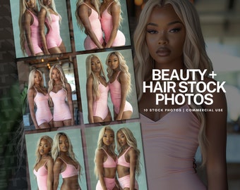 Fotos de archivo AI rosadas Uso comercial, Foto de archivo de cabello, Modelo de extensión de cabello, Imagen de archivo de modelo de belleza