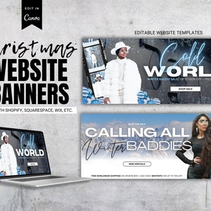 Christmas Website Banner Template Shopify Site Design Canva Web Banner