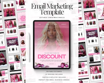 Pink Christmas Email Template Canva Email Marketing Templates Hair Email Templates Mail Chimp Template Email Campaign