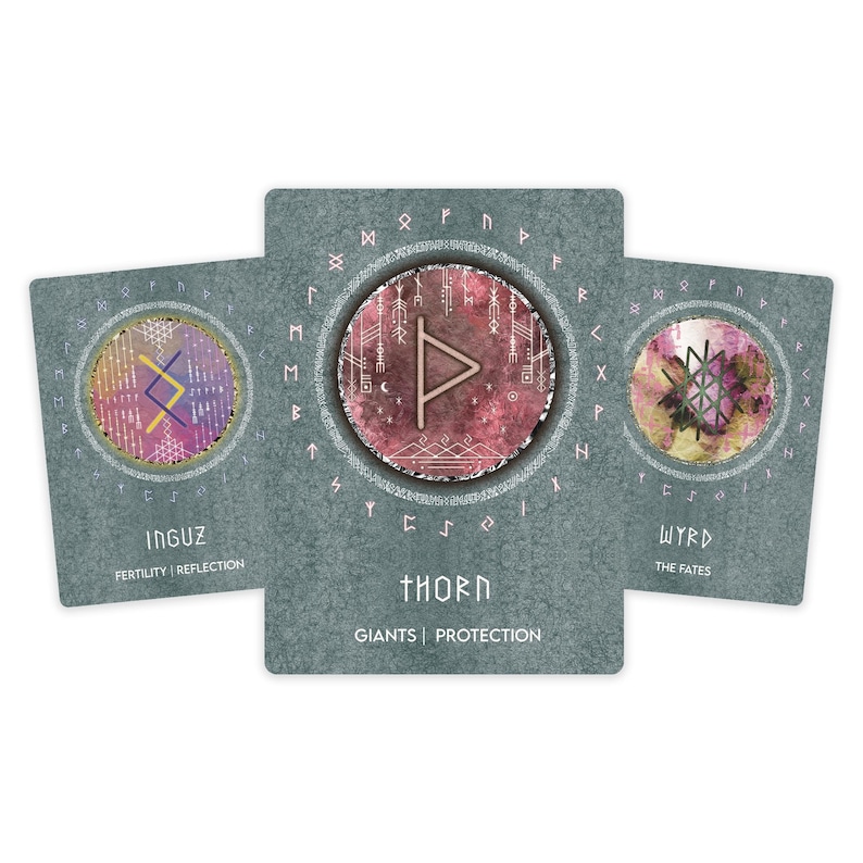 Runic Cosmology Runes of Light Oracle Deck: Gold Foil Divination Cards With Guidebook ...