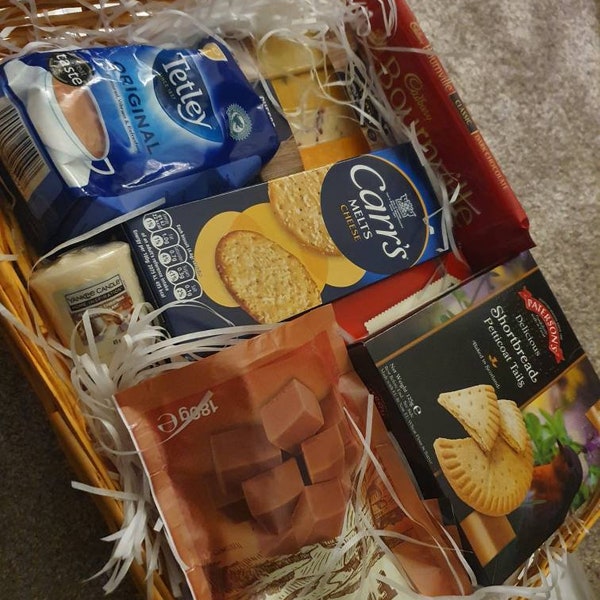 Afternoon tea hamper, food package. Happy post, sent direct, selection of variations available.