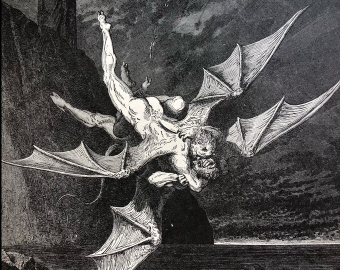 1860s Dante's Inferno Original Book Page Engraving by - Etsy