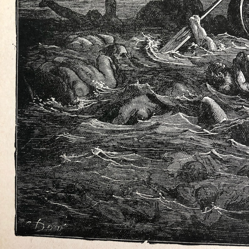 1860s Dante's Inferno Original Book Page Engraving by | Etsy
