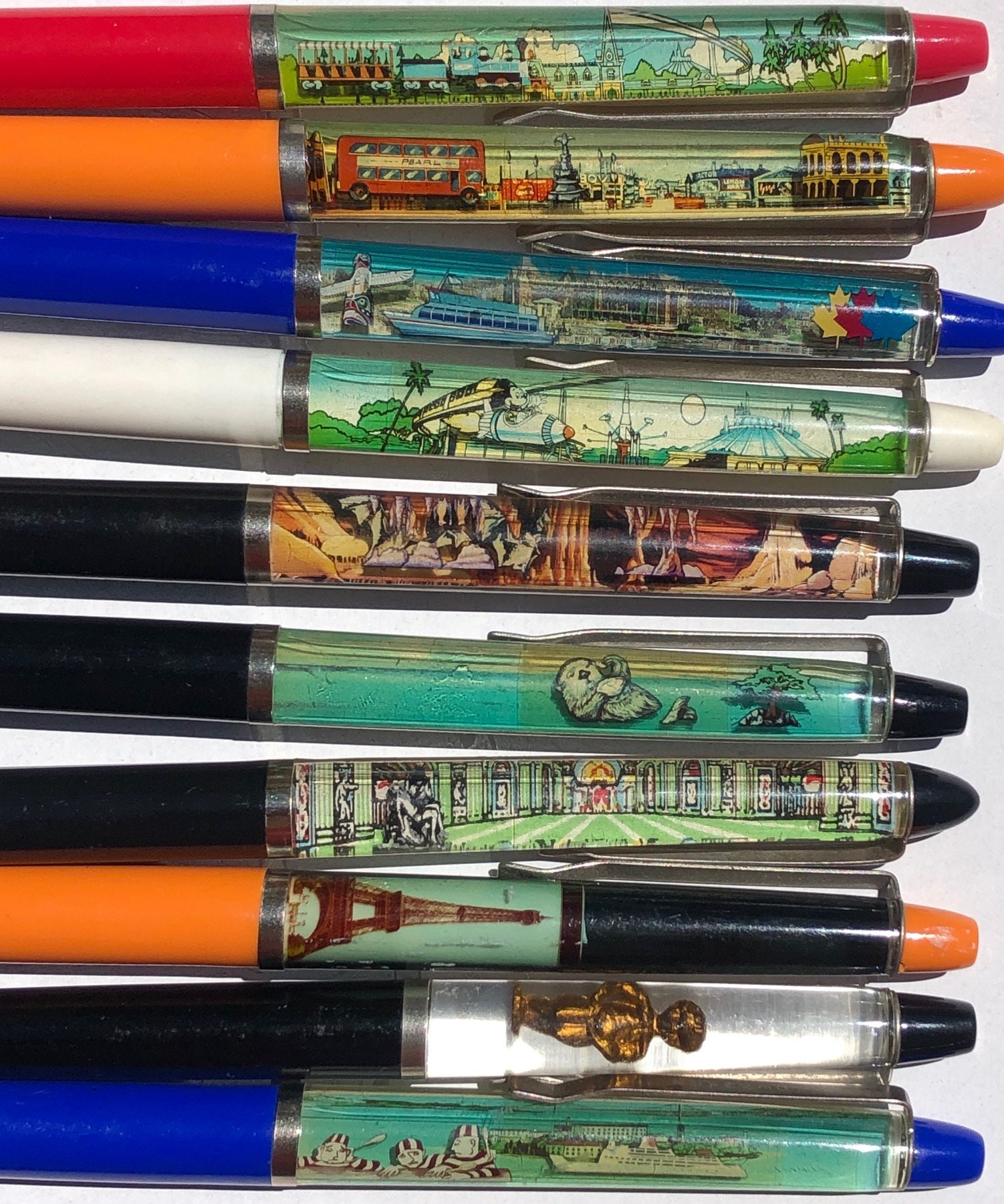 Vintage Souvenir Floaty Ballpoint Pens 1970's1990's Etsy