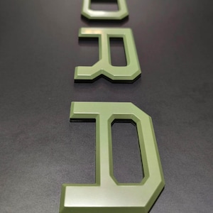 Matte Military Green Tailgate Letter Inserts fits Toyota Tundra Accessories; fits 2014-2021; 3D ABS Plastic Emblems; 3M Adhesive