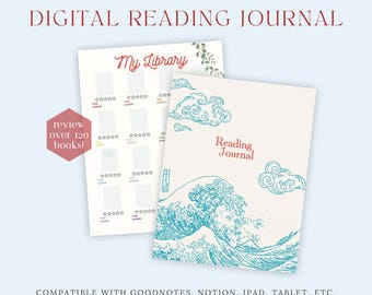 Digital Reading Journal | Aesthetic Book Tracker PDF | TBR Log for Readers & Book Lovers