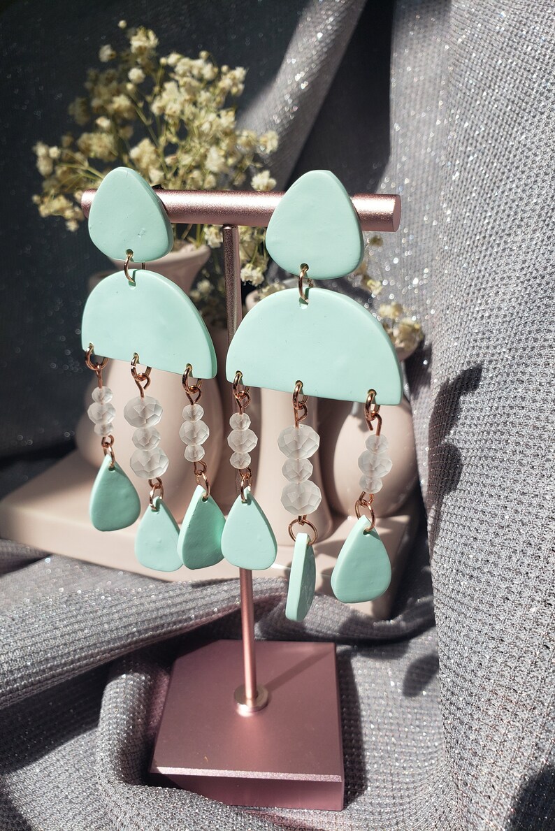 Dangle Earrings Lightweight Earrings Free Shipping Polymer Clay Earrings Spring Earrings Rose Gold Spring Jewelry Easter Jewelry