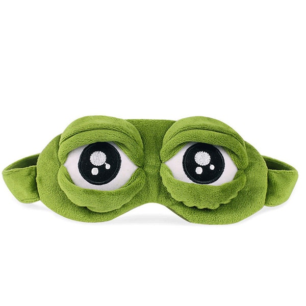 Pepe The Frog best meme Cute Eyes Mask Cover Sad 3D Frog Eye Mask Cover Sleeping Rest Travel Sleep Anime Funny Gift | Free Delivery