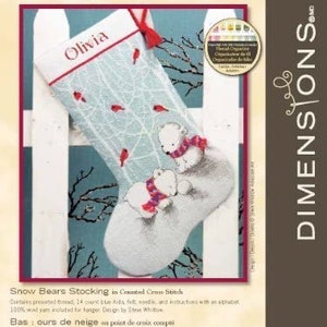 Snow Bears Counted Cross Stitch Stocking Kit by Dimensions