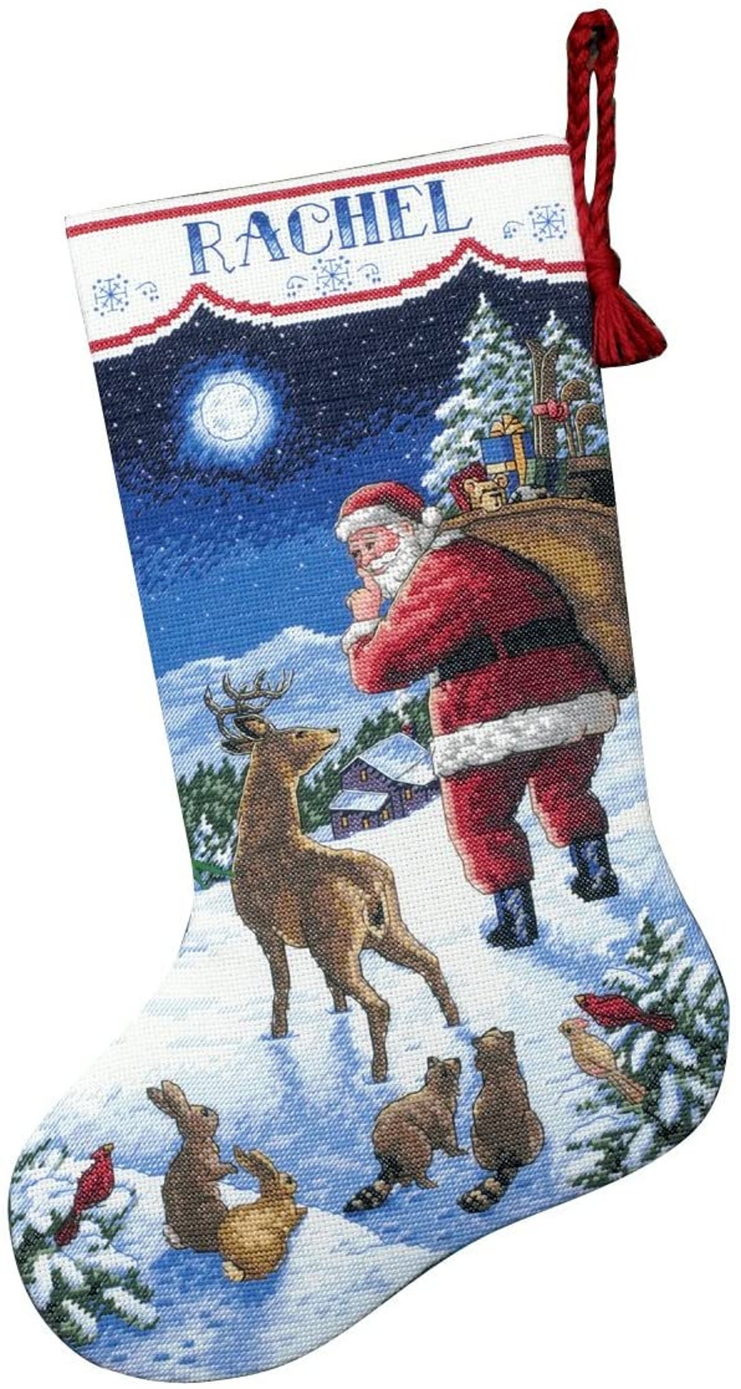 Dimensions 7959 Santa's Gift Cross Stitch Christmas Stocking Kit for sale  online