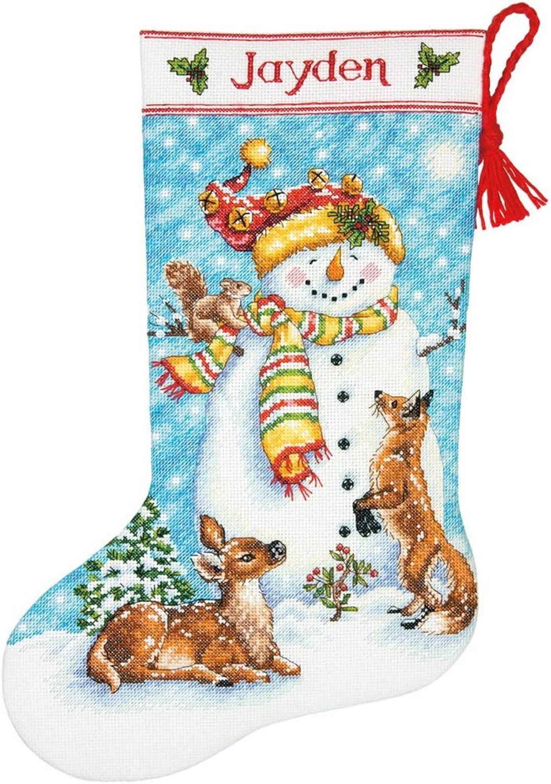 Counted Cross Stitch Stocking Kit Bernat Merry Christmas W00113 Goose  Christmas
