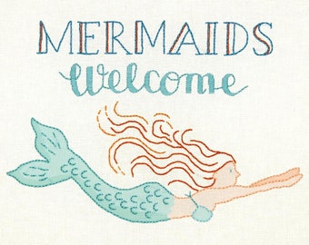 Mermaids Welcome Embroidery Kit by Dimensions