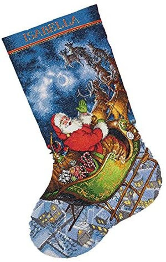 Dimensions Stocking Needlepoint Kit 16 Long-Santa & Toys Stiched In Floss  