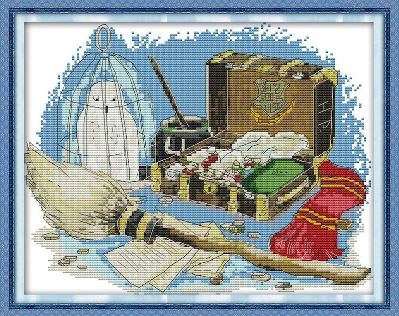 Harry Potter Themed Stamped Counted Cross Stitch Kit | Etsy