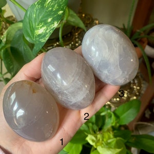 Blue Rose Quartz Palm Stone/ Heart Healing Stone / Crystals for the Heart Chakra