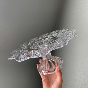 Small Vintage Glass Pedestal Tray / Altar Tray / Altar Decor / Display Tray / Cake Stand