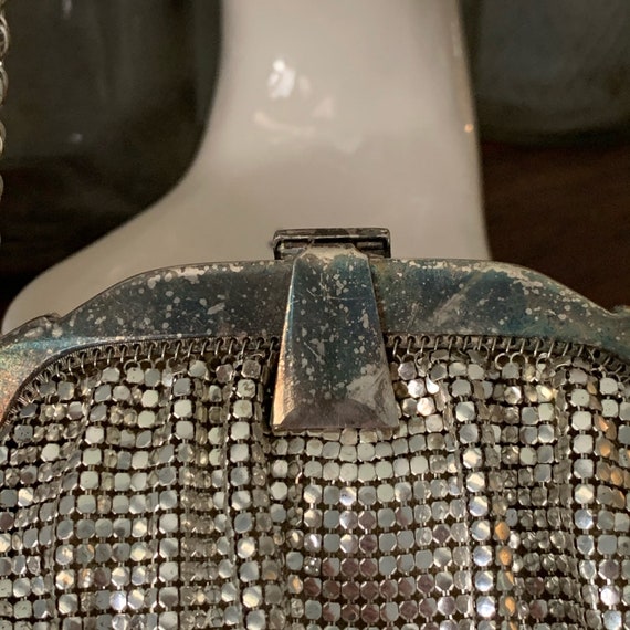Vintage Small Whiting and Davis Silver Mesh Eveni… - image 5