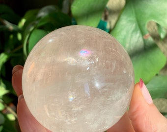 Optical Calcite Sphere with Rainbow