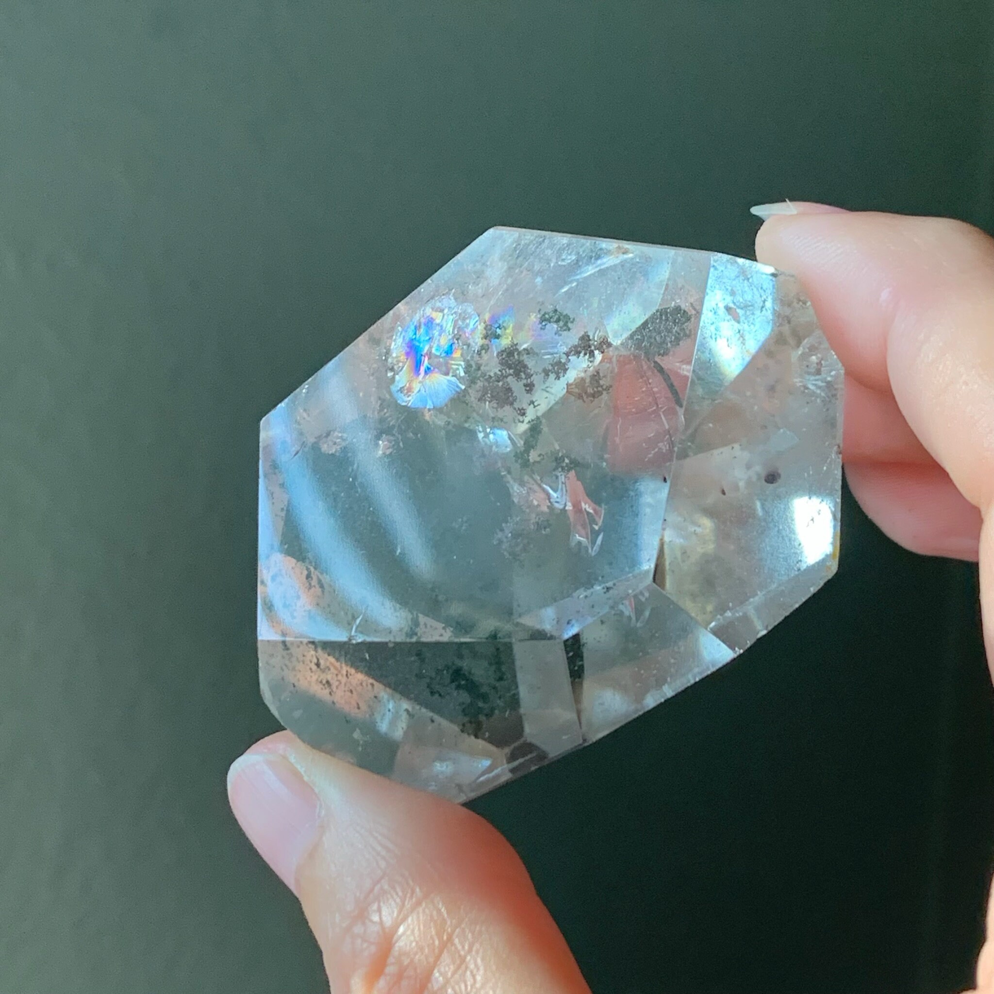 Garden Quartz Free Form With Rainbows / Lodolite / Clear Quartz