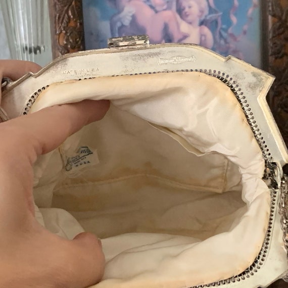 Vintage Small Whiting and Davis Silver Mesh Eveni… - image 9