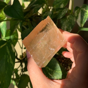 Honey Calcite Rhombus / Honey Calcite Chunk / Medium sized honey calcite.