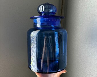 Midcentury Takahashi Blue Glass Jar