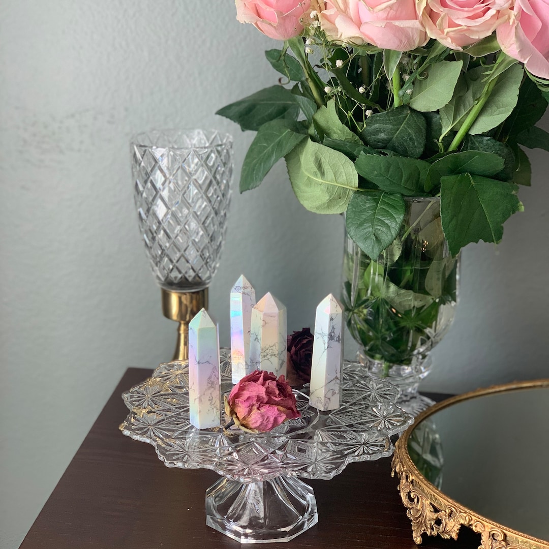 Small Vintage Glass Pedestal Tray / Altar Tray / Altar Decor / Display