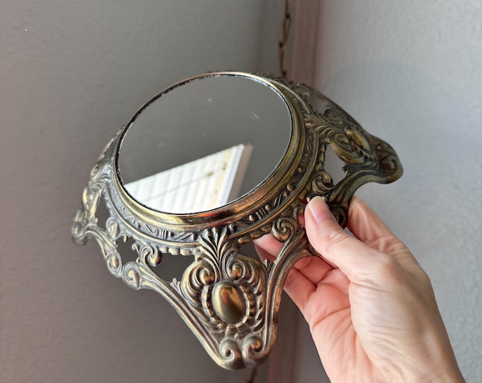 Vintage Ornate Mirrored Metal Riser / Upcycled Metal Base - Etsy