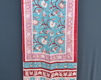 Scarf, floral panel motif on silk, batik tulis, hand-drawn batik