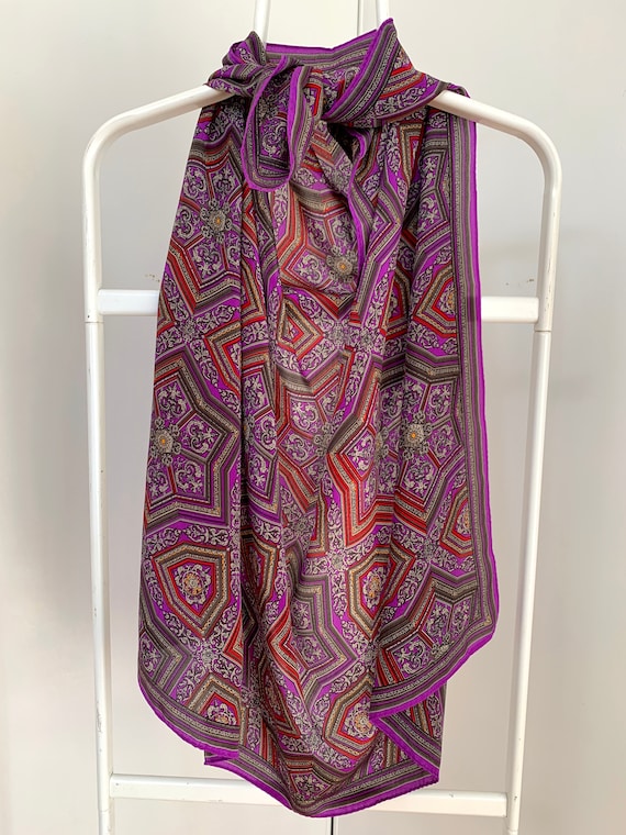 Vintage Ellen Tracy silk scarf - image 6