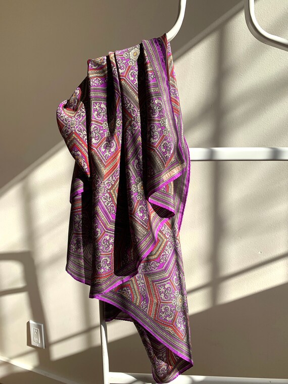 Vintage Ellen Tracy silk scarf - image 9