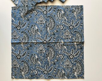 Napkins, batik cap (hand-stamped batik) set of 6 semen-lar motif