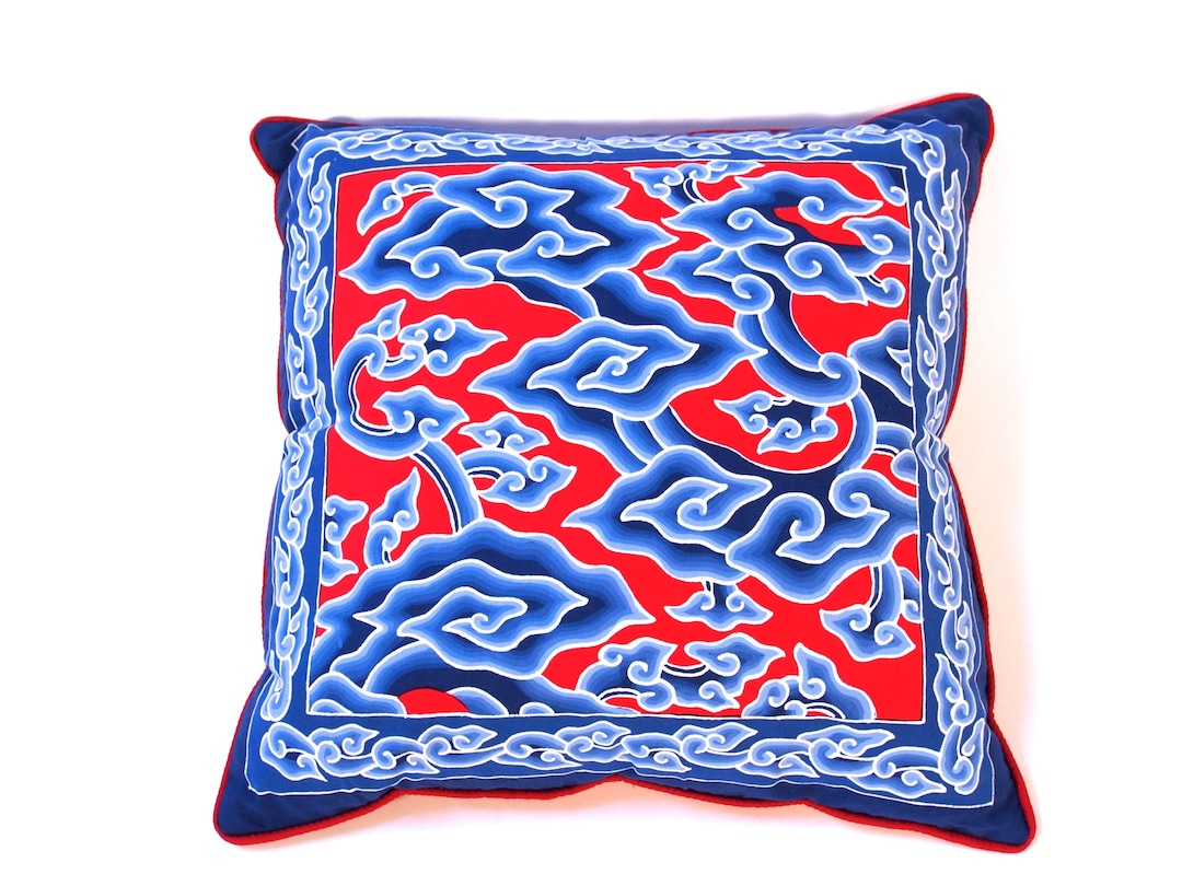 Batik Hand Drawn Pillow Cover Etsy